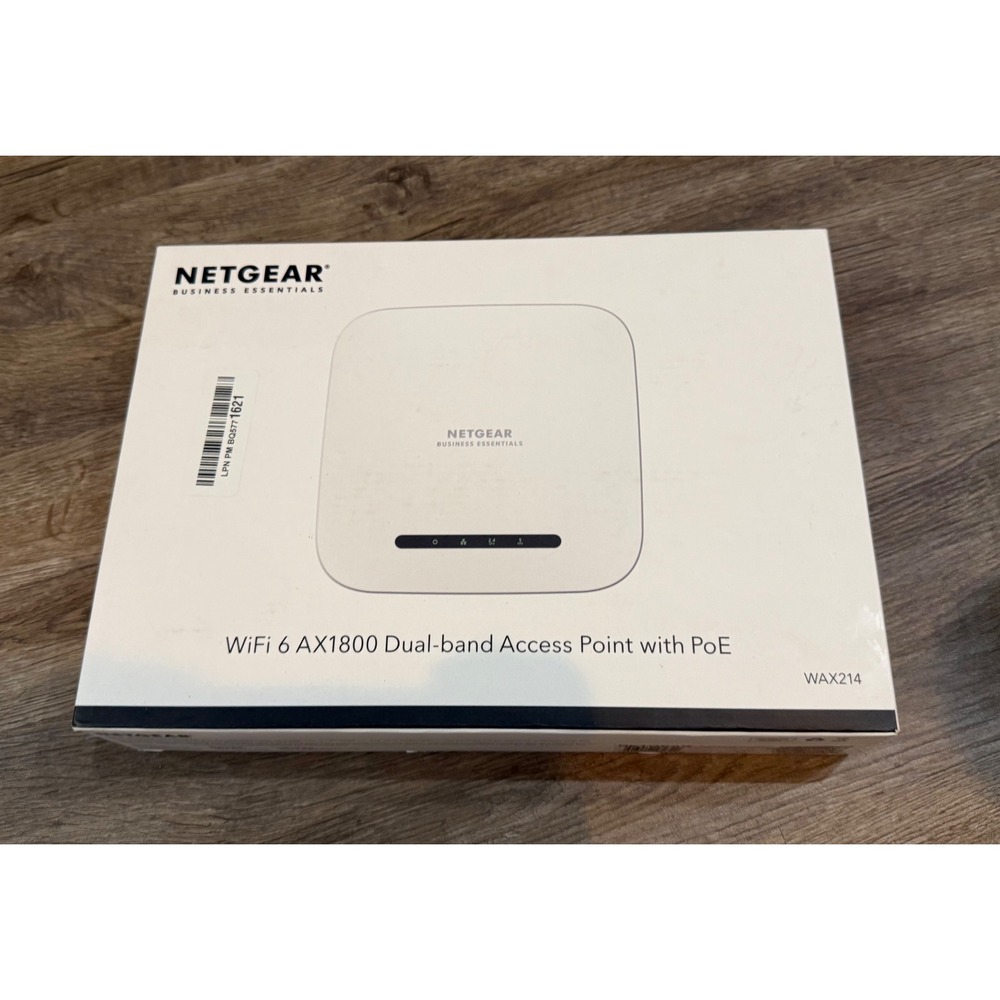Netgear WAX214 Essentials WiFi 6 AX1800 Dual-band Access Point PoE White New